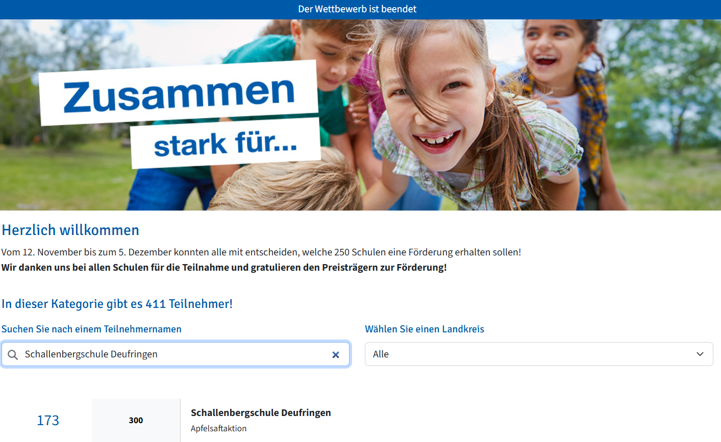 An alle Unterstützer der Schallenbergschule